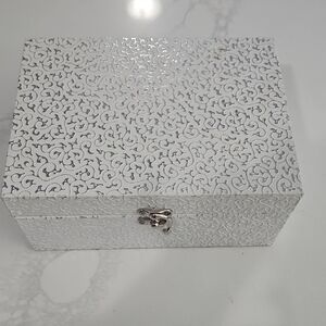 White With Silver Accent Decorative Box